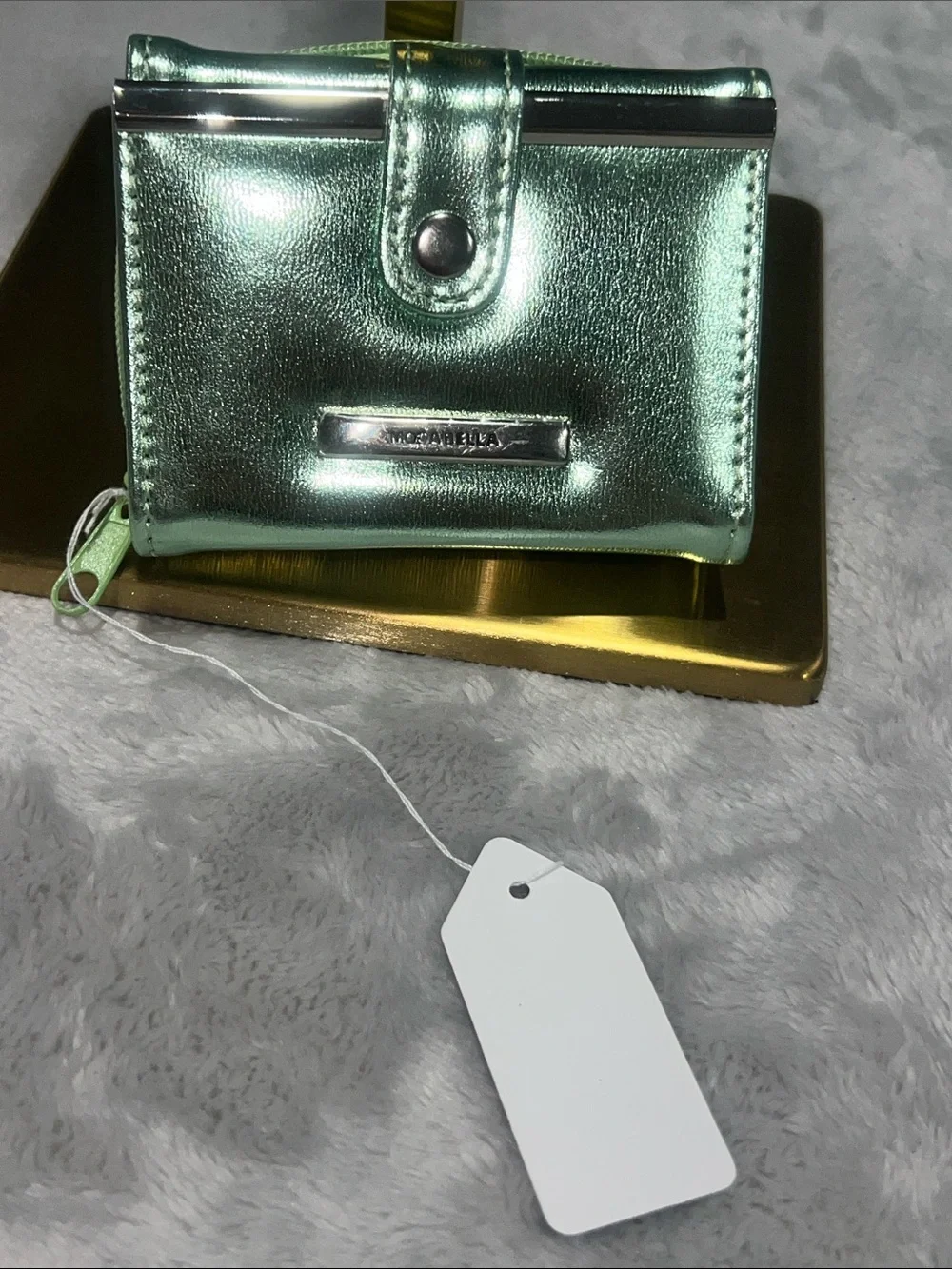 Moda Bella light green metallic small wallet NEW